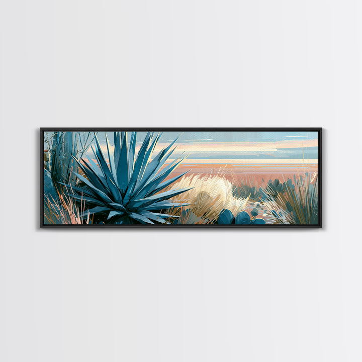 Agave Plant Closeup Canvas Print, Southwestern Art, Farmhouse Wall Art, Southwestern Decor, Oil Painting, Mesa, Fine Art Print, SOU-3x1-29