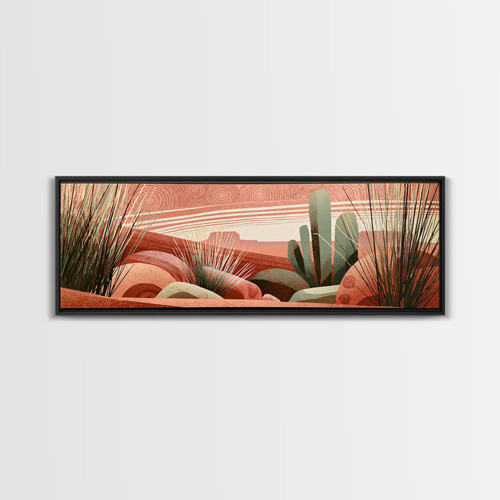 Tribal Blanket Abstract Without Sacred Copying Canvas Print, Southwestern Art, Antique Oil Painting, Southwestern Decor, Mesa, SOU-3x1-54