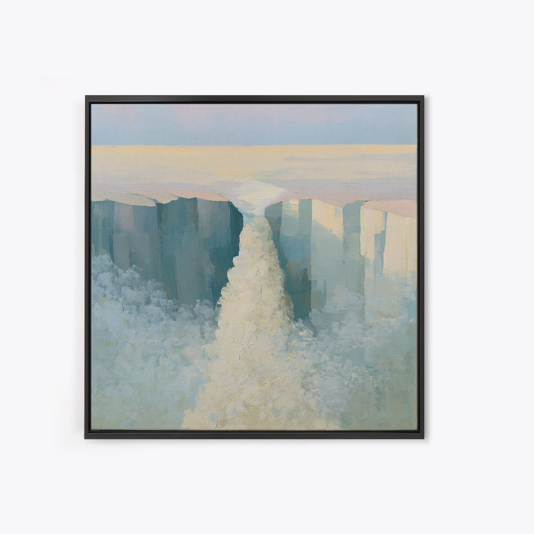Serene Waterfall with Mist Canvas Print, Spa Art, Fashion Wall Art, Spa Decor, Fine Art, Serenity, Modern Decor, Fine Art Print, SPA-1x1-18
