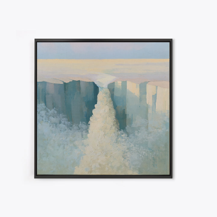 Serene Waterfall with Mist Canvas Print, Spa Art, Fashion Wall Art, Spa Decor, Fine Art, Serenity, Modern Decor, Fine Art Print, SPA-1x1-18
