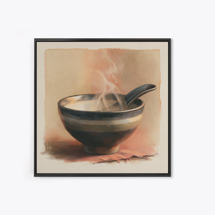Tea Bowl and Steam Still Life Canvas Print, Spa Art, Dog Groomer Gifts, Spa Decor, Oil Painting, Serenity, Fine Art Print, SPA-1x1-22