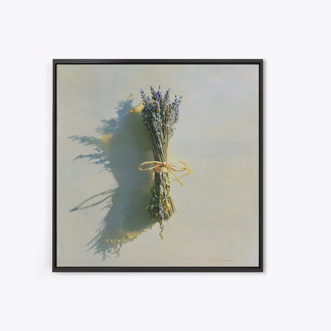 Lavender Bundle with Soft Shadow Canvas Print, Spa Art, Animal Art, Spa Decor, Fine Art, Serenity, Gallery Decor, Neutral Decor, SPA-1x1-31