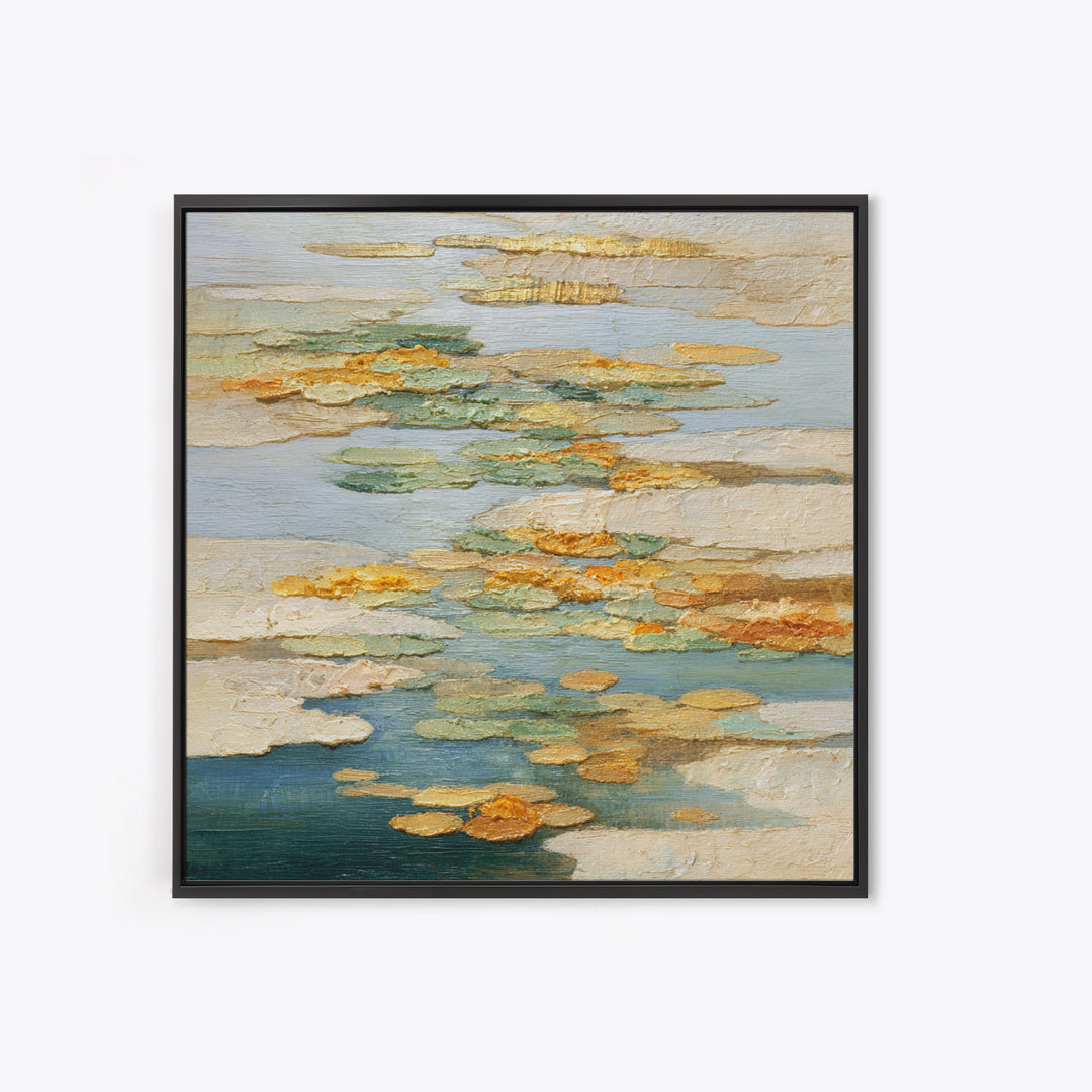 Warm Candle Flame Framed Canvas Print, Spa Art, Textured Painting, Spa Decor, Abstract Art, Serenity, Travel Poster, SPA-1x1-57