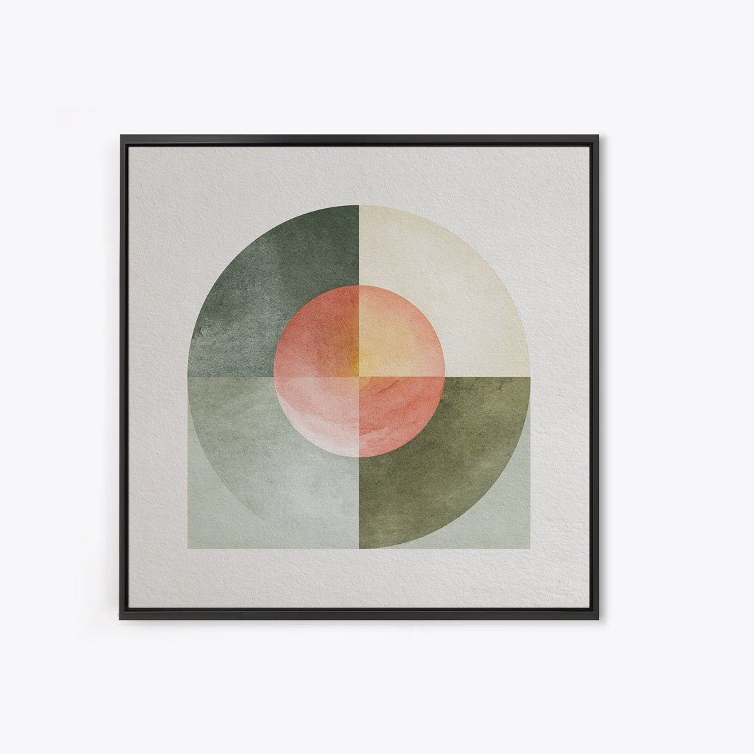 Sage and Ivory Geometric Calm Composition Canvas Print, Spa Art, Luxury Decor, Spa Decor, Abstract Art, Serenity, SPA-1x1-69
