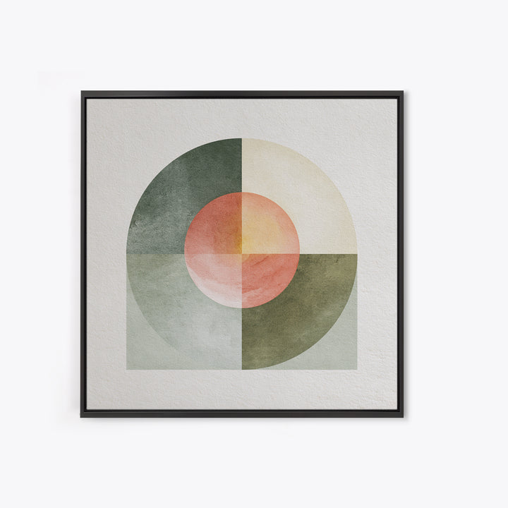 Sage and Ivory Geometric Calm Composition Canvas Print, Spa Art, Luxury Decor, Spa Decor, Abstract Art, Serenity, SPA-1x1-69