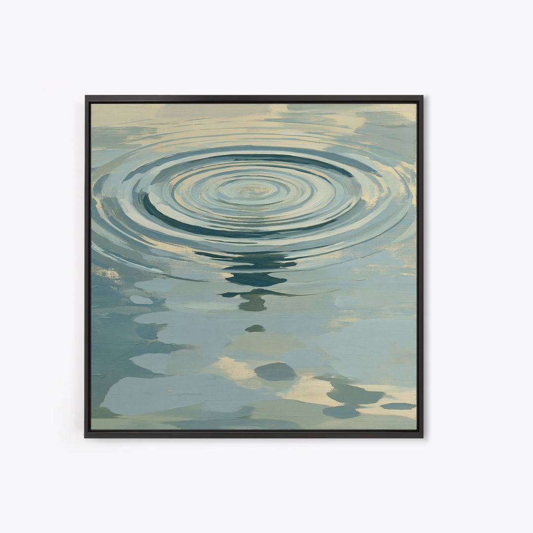 Abstract Water Ripples Framed Canvas Print, Spa Art, Statement Artwork, Spa Decor, Abstract Art, Serenity, Printable Wall Art, SPA-1x1-78