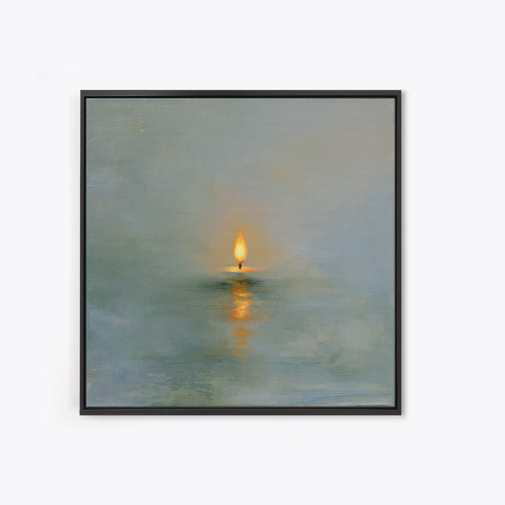Warm Candle Flame Canvas Print, Spa Art, Wall Decor, Spa Decor, Fine Art, Serenity, Minimalist Art, Feminine Wall Art, SPA-1x1-81
