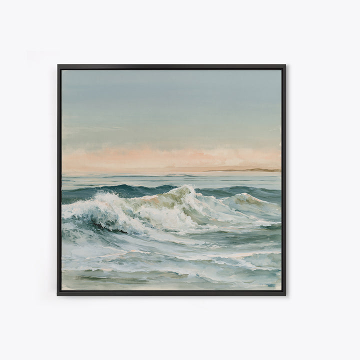 Coastal Horizon in Muted Spa Blues Canvas Print, Spa Art, Boho Decor, Spa Decor, Serenity, Printable Art, Wall Art Print, SPA-1x1-82