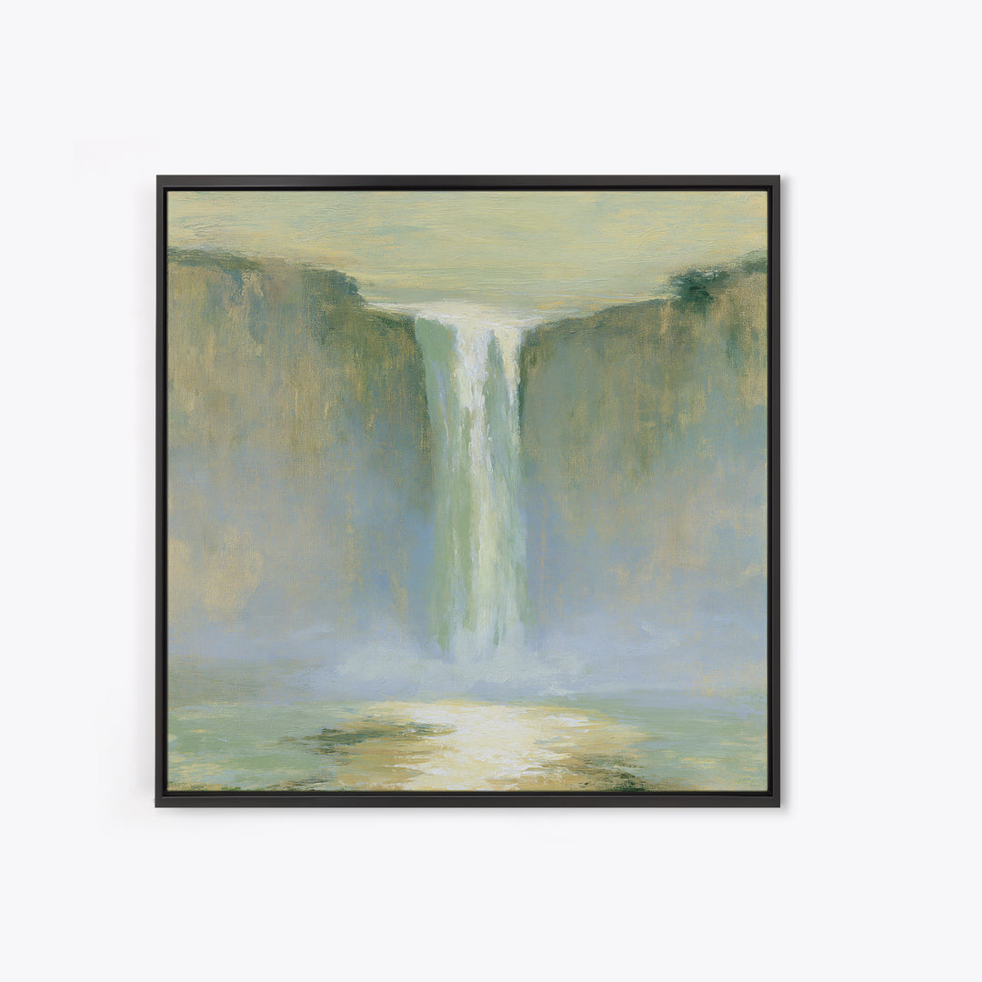 Serene Waterfall with Mist Canvas Print, Spa Art, Neutral Decor, Spa Decor, Fine Art, Serenity, Home Decor, Wall Decor, SPA-1x1-90