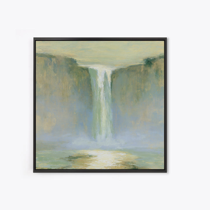 Serene Waterfall with Mist Canvas Print, Spa Art, Neutral Decor, Spa Decor, Fine Art, Serenity, Home Decor, Wall Decor, SPA-1x1-90