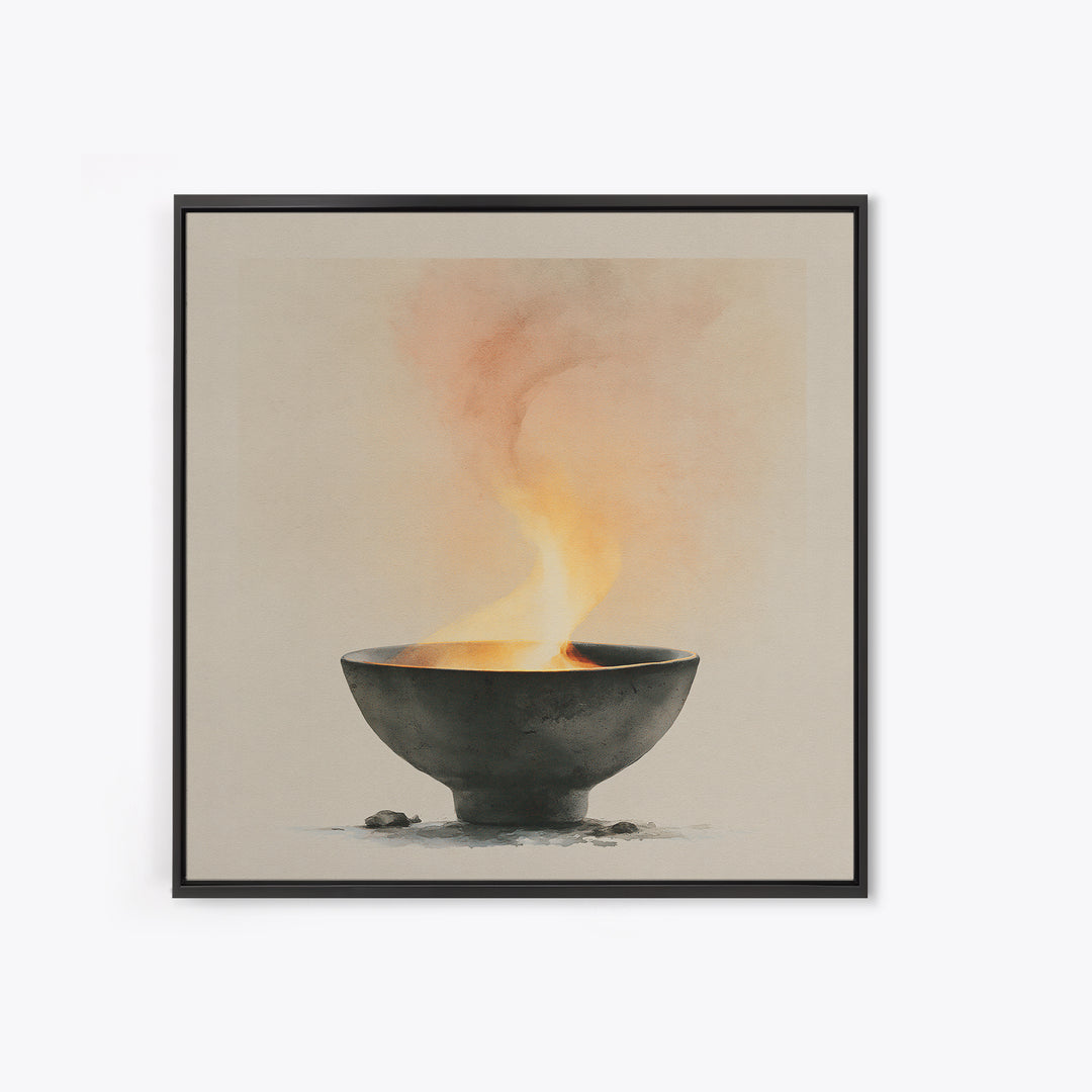 Tea Bowl and Steam Still Life Canvas Print, Spa Art, Modern Decor, Spa Decor, Fine Art, Serenity, Wall Decor, SPA-1x1-94