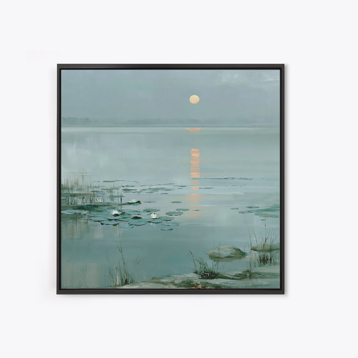 Moonlit Lake Reflection Canvas Print, Spa Art, Fine Art Print, Spa Decor, Fine Art, Serenity, Wall Decor, Printable Wall Art, SPA-1x1-95