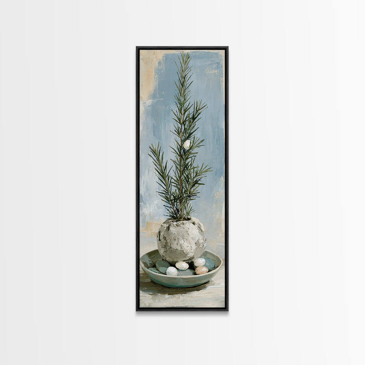 Botanical Herbal Arrangement Canvas Print, Spa Art, Tarot Card Art, Spa Decor, Watercolor Art, Serenity, Textured Painting, SPA-1x3-2