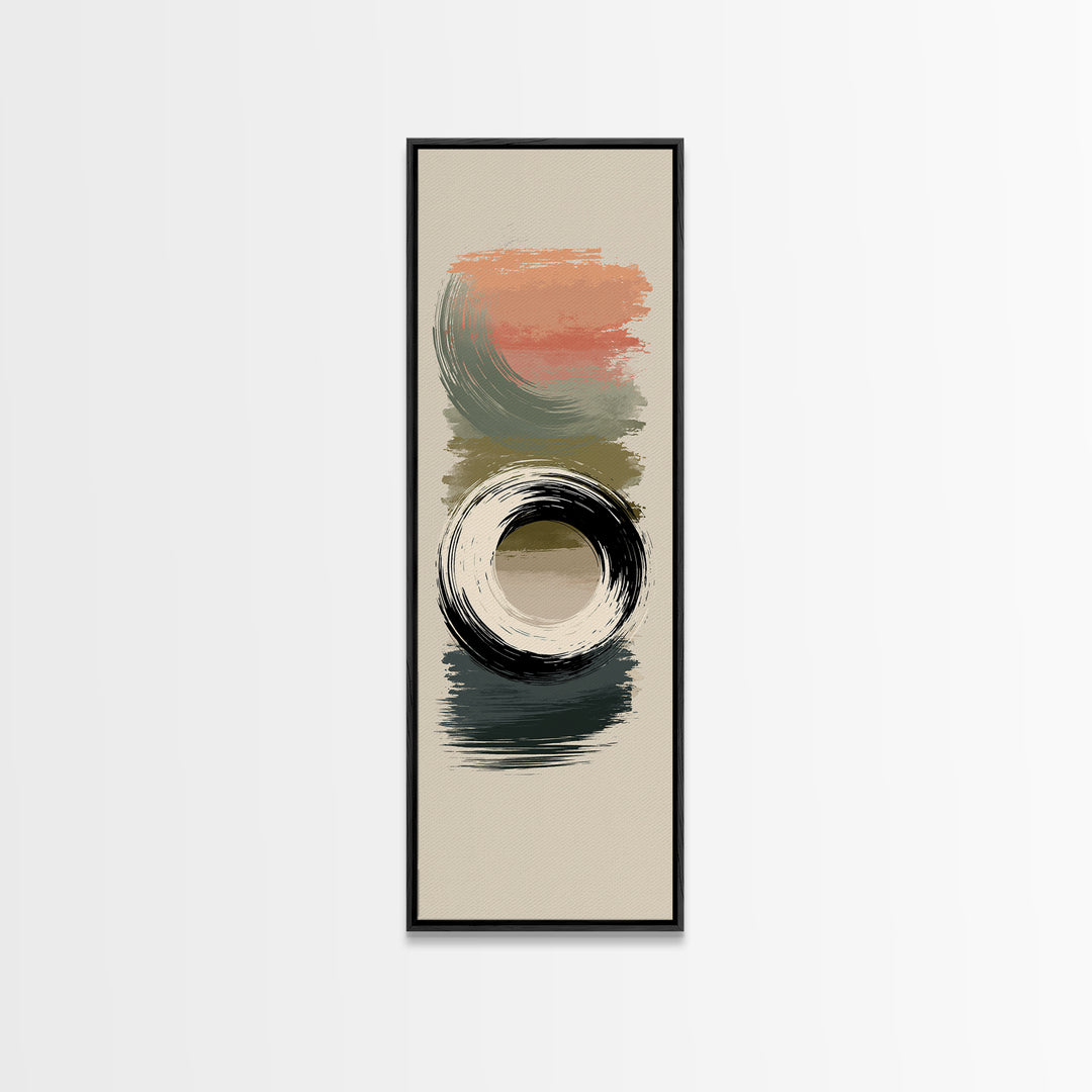 Minimal Zen Circle Brushstroke Framed Canvas Print, Spa Art, Art, Spa Decor, Fine Art, Serenity, Abstract Print, Minimalist Art, SPA-1x3-20