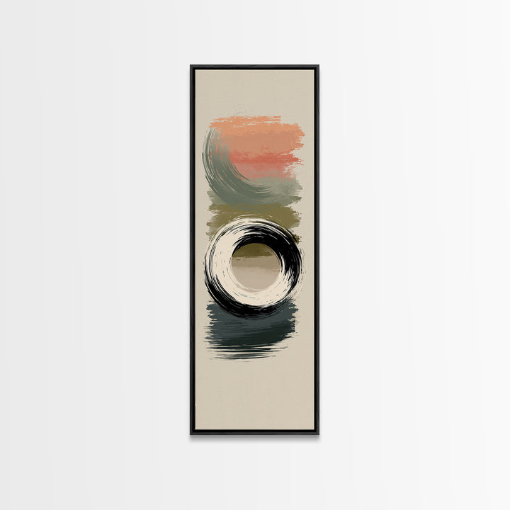 Minimal Zen Circle Brushstroke Framed Canvas Print, Spa Art, Art, Spa Decor, Fine Art, Serenity, Abstract Print, Minimalist Art, SPA-1x3-20