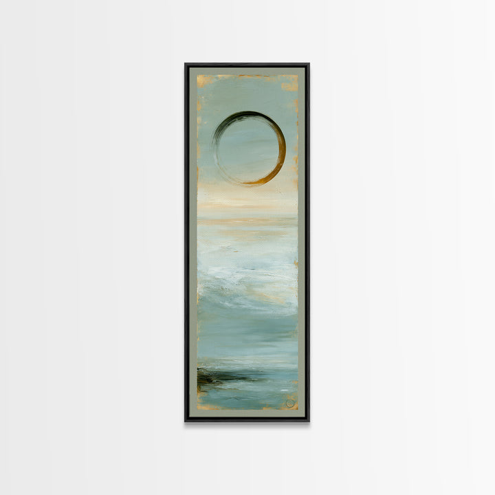 Minimal Zen Circle Brushstroke Canvas Print, Spa Art, Botanical Art, Spa Decor, Fine Art, Serenity, Fashion Wall Art, SPA-1x3-44