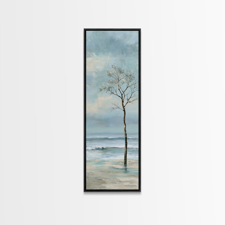 Coastal Horizon in Muted Spa Blues Framed Canvas Print, Spa Art, Modern Decor, Spa Decor, Fine Art, Serenity, Wall Decor, SPA-1x3-46