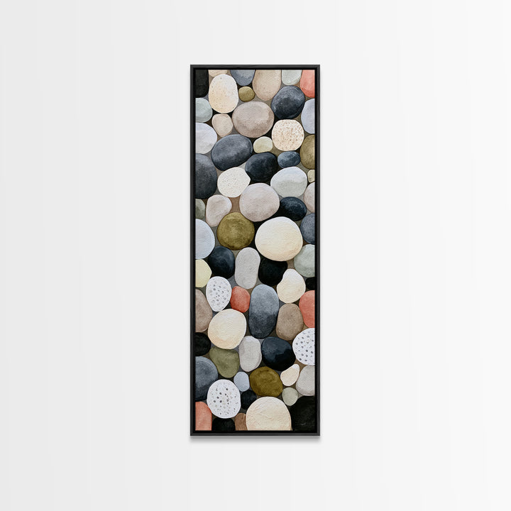 Pebble Texture Abstract Canvas Print, Spa Art, Dog Canvas, Spa Decor, Fine Art, Serenity, Art Print, Room Decor, SPA-1x3-51