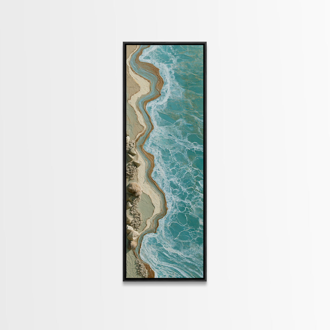 Blue Lagoon Water Seen from Above Canvas Print, Spa Art, Feminine Wall Art, Spa Decor, Fine Art, Serenity, Hair Salon Wall Art, SPA-1x3-56
