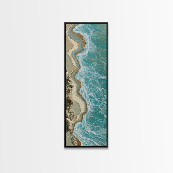 Blue Lagoon Water Seen from Above Canvas Print, Spa Art, Feminine Wall Art, Spa Decor, Fine Art, Serenity, Hair Salon Wall Art, SPA-1x3-56