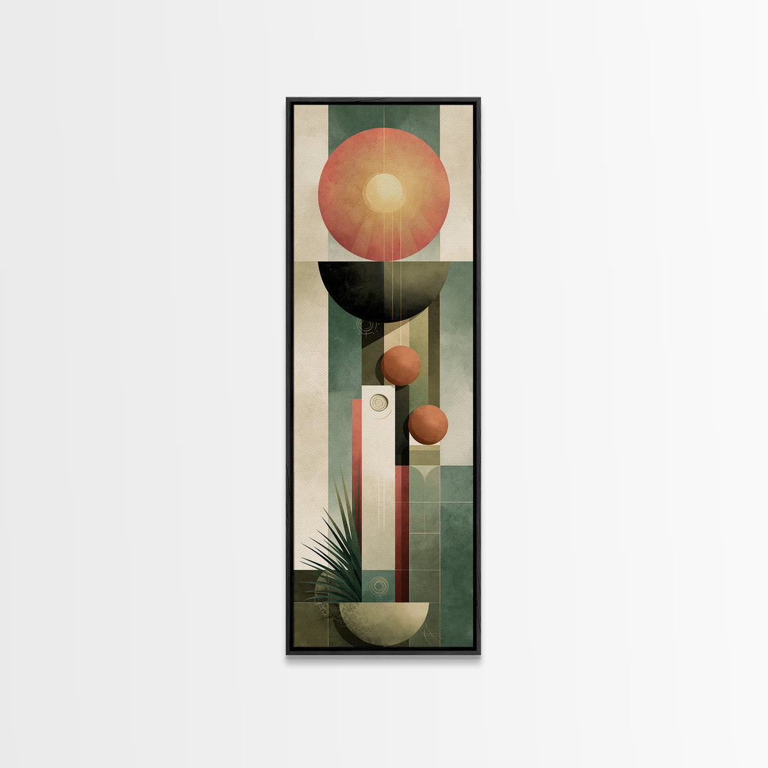 Sage and Ivory Geometric Calm Composition Canvas Print, Spa Art, Textured Painting, Spa Decor, Serenity, Travel Poster, SPA-1x3-57
