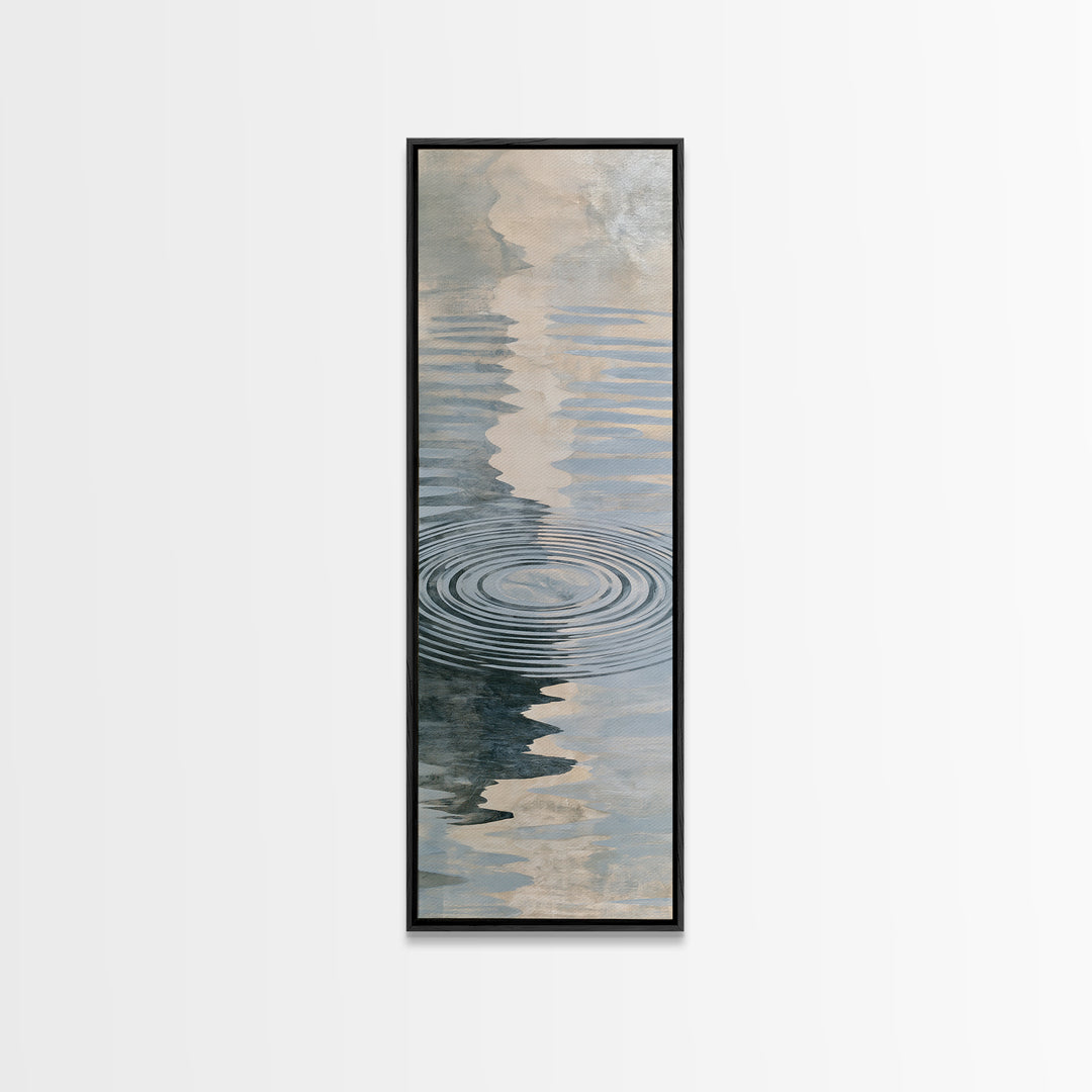 Abstract Water Ripples Framed Canvas Print, Spa Art, Luxury Decor, Spa Decor, Abstract Art, Serenity, Black Woman Art, SPA-1x3-66