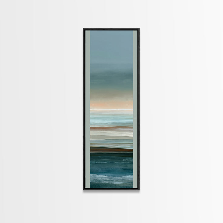 Coastal Horizon in Muted Spa Blues Framed Canvas Print, Spa Art, Modern Decor, Spa Decor, Fine Art, Serenity, Wall Decor, SPA-1x3-70
