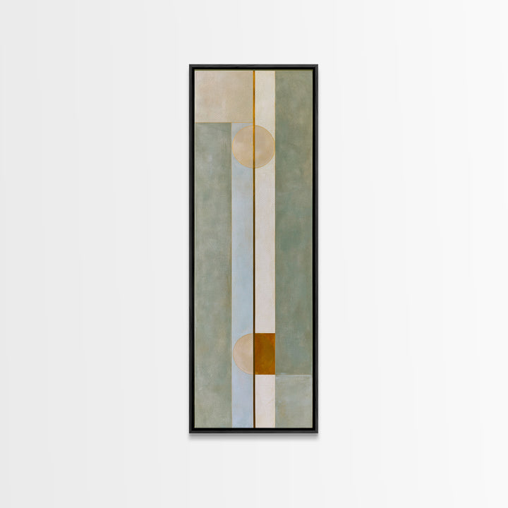 Sage and Ivory Geometric Calm Composition Canvas Print, Spa Art, Fashion Wall Art, Spa Decor, Abstract Art, Serenity, SPA-1x3-81