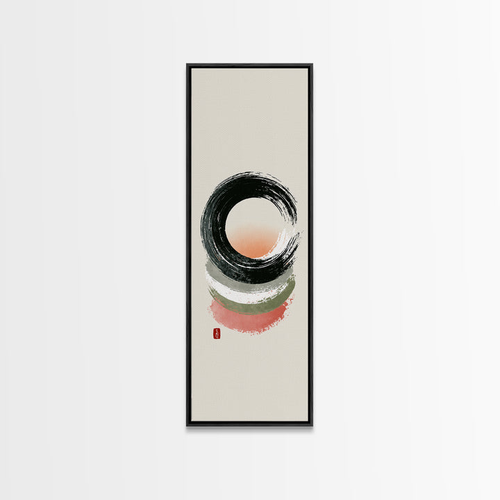 Minimal Zen Circle Brushstroke Framed Canvas Print, Spa Art, Teen Girl Room Decor, Spa Decor, Fine Art, Serenity, Luxury Decor, SPA-1x3-92