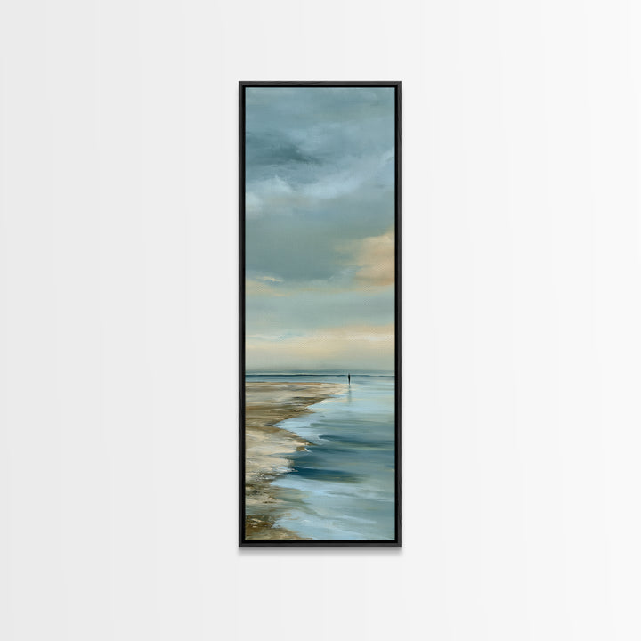 Coastal Horizon in Muted Spa Blues Canvas Print, Spa Art, Art Print, Spa Decor, Serenity, Botanical Art, Nature Prints, SPA-1x3-94