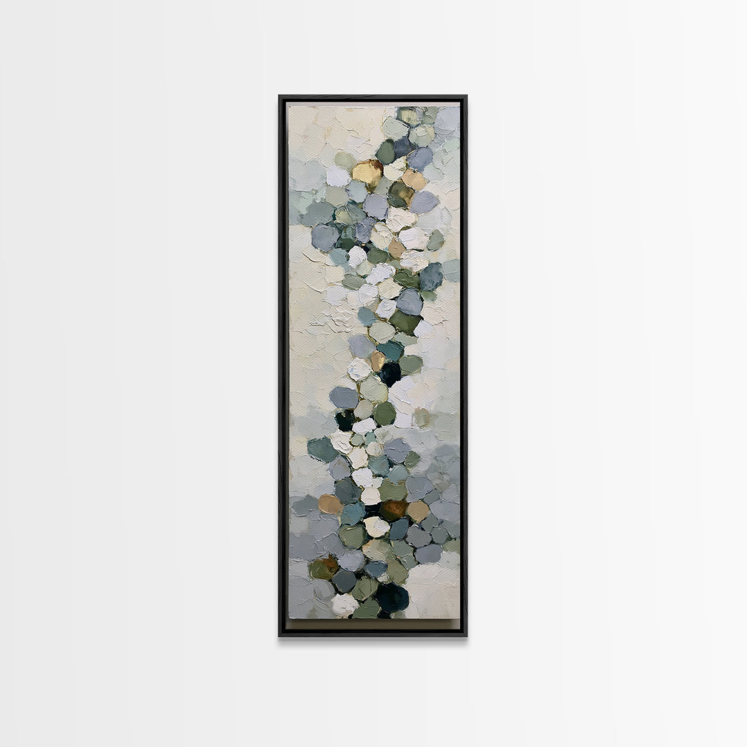 Pebble Texture Abstract Canvas Print, Spa Art, Luxury Decor, Spa Decor, Abstract Art, Serenity, Black Woman Art, Botanical Art, SPA-1x3-99