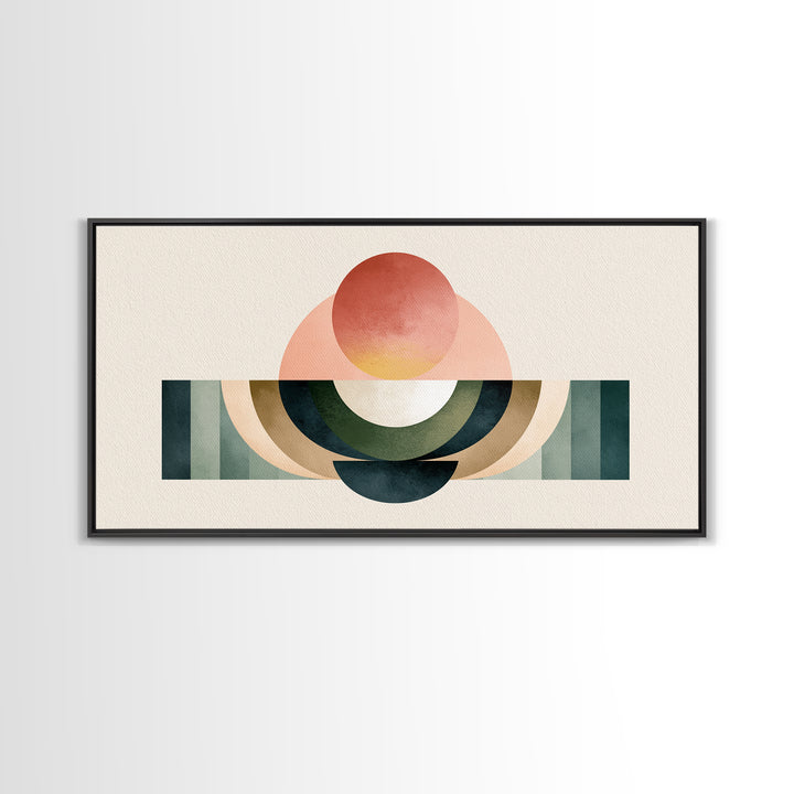 Sage and Ivory Geometric Calm Composition Canvas Print, Spa Art, Wall Art Print, Spa Decor, Abstract Art, Serenity, Animal Art, SPA-2x1-41