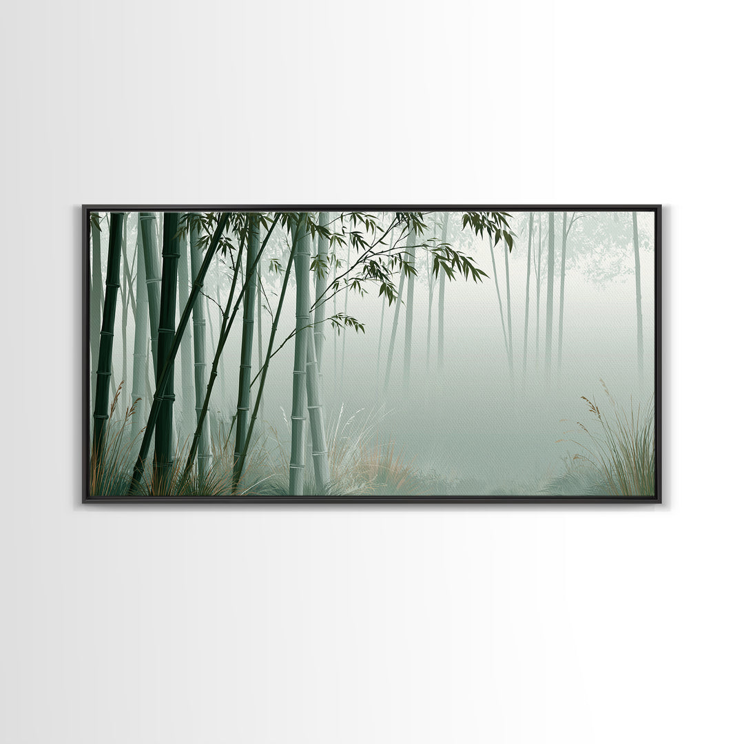 Misty Bamboo Forest Canvas Print, Spa Art, Dog Wall Art, Spa Decor, Fine Art, Serenity, Dog Canvas, Esthetician Decor, SPA-2x1-49