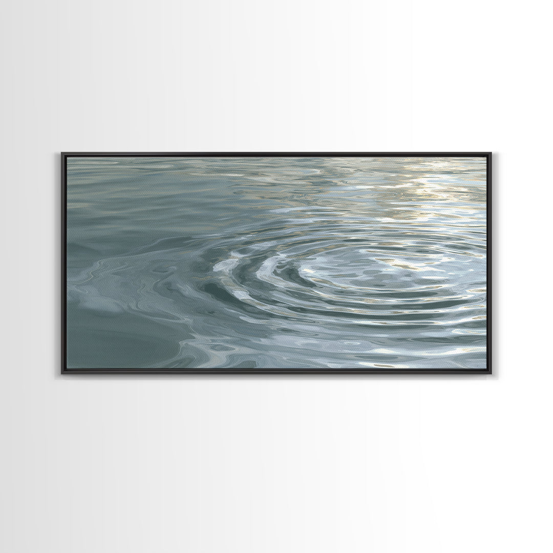 Abstract Water Ripples Framed Canvas Print, Spa Art, Wall Decor, Spa Decor, Serenity, Minimalist Art, Feminine Wall Art, SPA-2x1-50