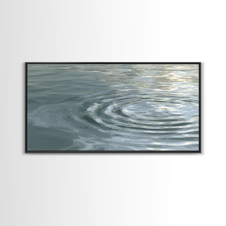 Abstract Water Ripples Framed Canvas Print, Spa Art, Wall Decor, Spa Decor, Serenity, Minimalist Art, Feminine Wall Art, SPA-2x1-50