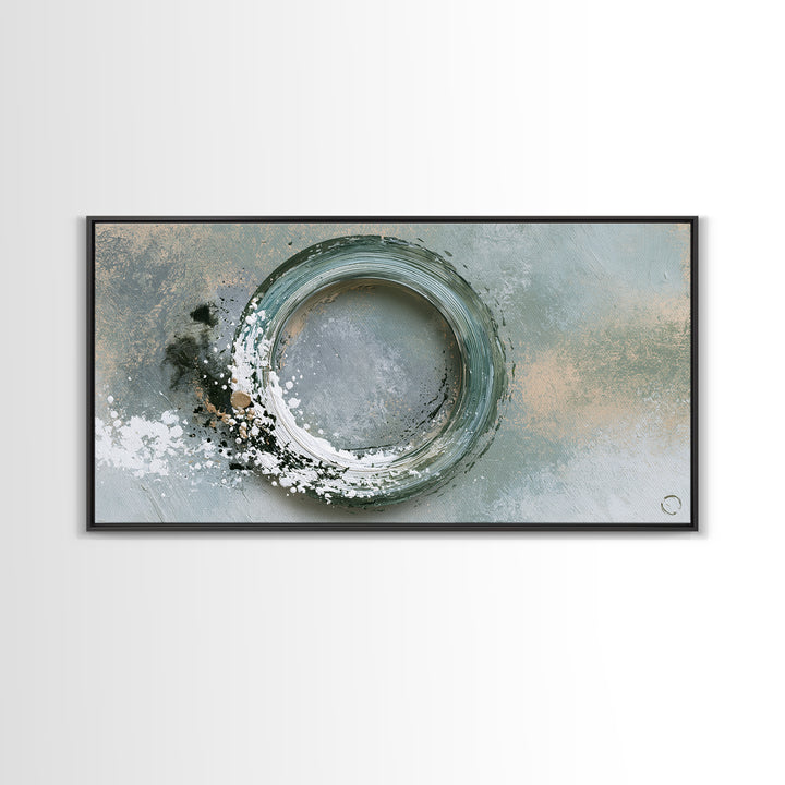 Minimal Zen Circle Brushstroke Canvas Print, Spa Art, Printable Art, Spa Decor, Fine Art, Serenity, Fine Art Photography, SPA-2x1-52