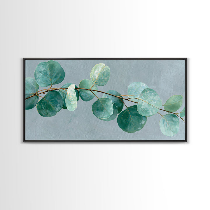 Eucalyptus Branch in Soft Green Watercolor Canvas Print, Spa Art, Dog Canvas, Spa Decor, Fine Art, Serenity, Art Print, SPA-2x1-71