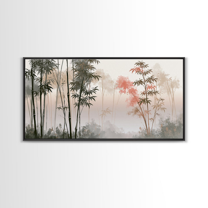 Misty Bamboo Forest Canvas Print, Spa Art, Dog Wall Art, Spa Decor, Fine Art, Serenity, Dog Canvas, Esthetician Decor, SPA-2x1-73