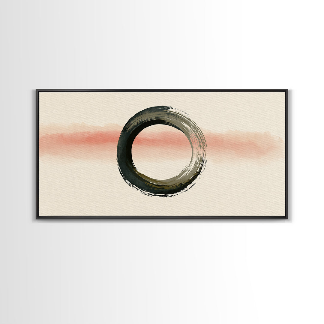 Minimal Zen Circle Brushstroke Canvas Print, Spa Art, Feminine Wall Art, Spa Decor, Fine Art, Serenity, Hair Salon Wall Art, SPA-2x1-76