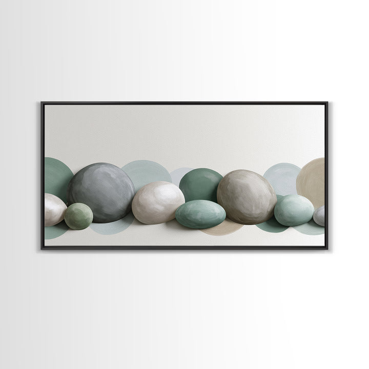 Pebble Texture Abstract Framed Canvas Print, Spa Art, Wall Decor, Spa Decor, Serenity, Minimalist Art, Feminine Wall Art, SPA-2x1-83