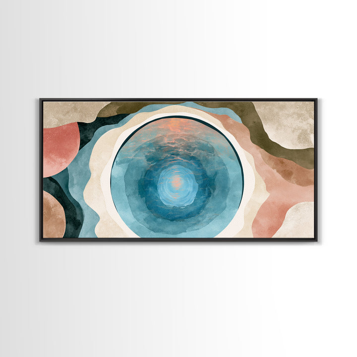 Blue Lagoon Water Seen from Above Framed Canvas Print, Spa Art, Dog Wall Art, Spa Decor, Fine Art, Serenity, Dog Canvas, SPA-2x1-88