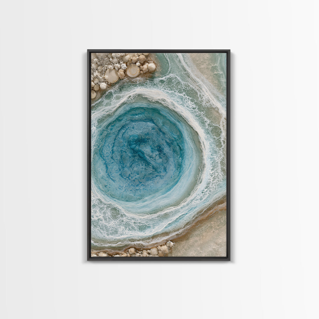 Blue Lagoon Water Seen from Above Framed Canvas Print, Spa Art, Printable Art, Spa Decor, Serenity, Fine Art Photography, SPA-2x3-100