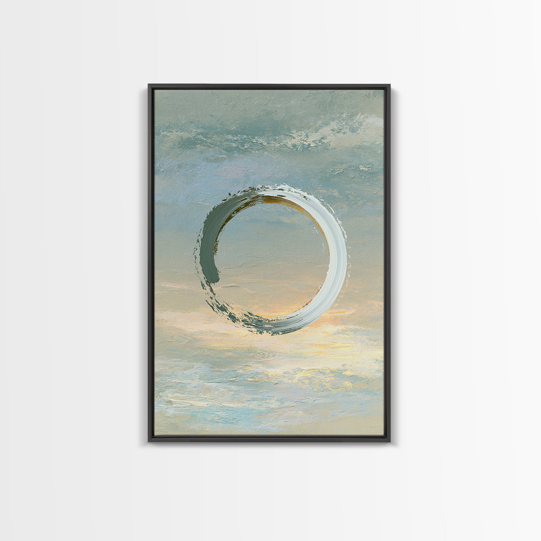 Minimal Zen Circle Brushstroke Canvas Print, Spa Art, Gallery Decor, Spa Decor, Fine Art, Serenity, Wall Art, Home Decor, SPA-2x3-16