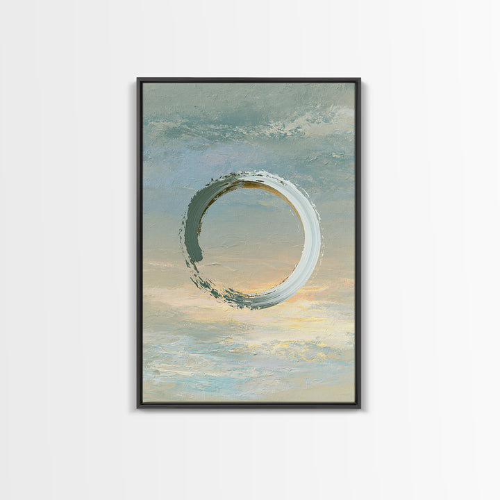 Minimal Zen Circle Brushstroke Canvas Print, Spa Art, Gallery Decor, Spa Decor, Fine Art, Serenity, Wall Art, Home Decor, SPA-2x3-16