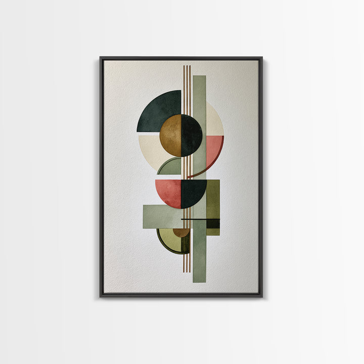 Sage and Ivory Geometric Calm Composition Canvas Print, Spa Art, Nature Prints, Spa Decor, Abstract Art, Serenity, SPA-2x3-29