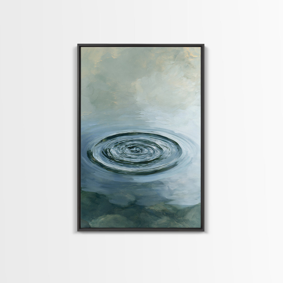 Abstract Water Ripples Framed Canvas Print, Spa Art, Wall Art Print, Spa Decor, Abstract Art, Serenity, Animal Art, SPA-2x3-38