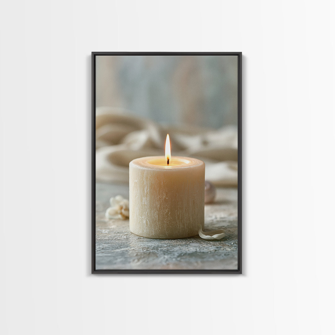 Warm Candle Flame Framed Canvas Print, Spa Art, Spa Decor, Abstract Art, Serenity, Spa Wall Art, Teen Girl Room Decor, SPA-2x3-41