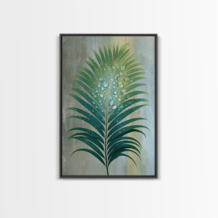 Fern Leaf Closeup Framed Canvas Print, Spa Art, Abstract, Spa Decor, Serenity, City Art, Spa Wall Art, Teen Girl Room Decor, SPA-2x3-43