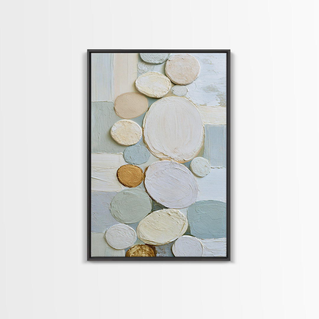 Pebble Texture Abstract Framed Canvas Print, Spa Art, Contemporary Art, Spa Decor, Fine Art, Serenity, Spa Wall Art, Dog Canvas, SPA-2x3-47