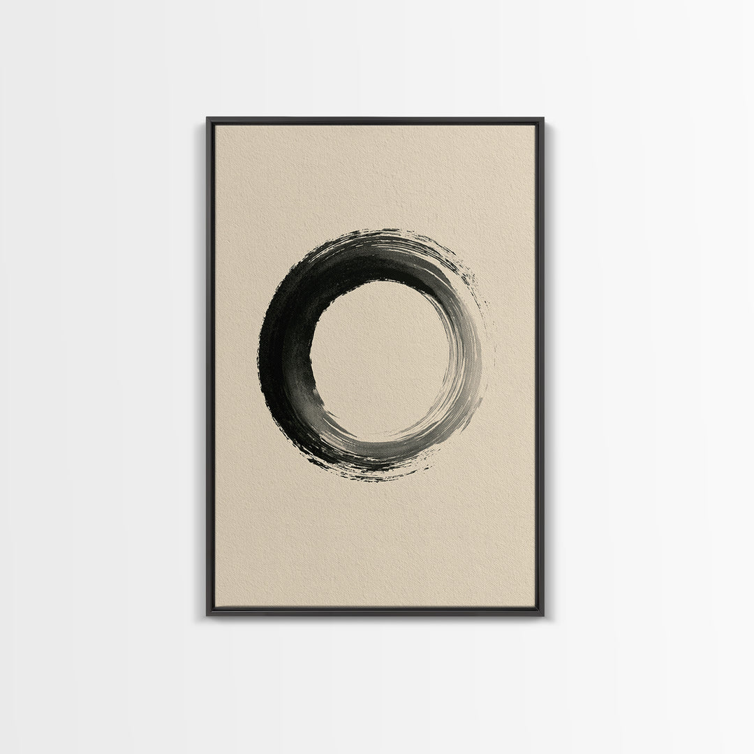 Minimal Zen Circle Brushstroke Framed Canvas Print, Spa Art, Printable Art, Spa Decor, Fine Art, Serenity, Fine Art Photography, SPA-2x3-64